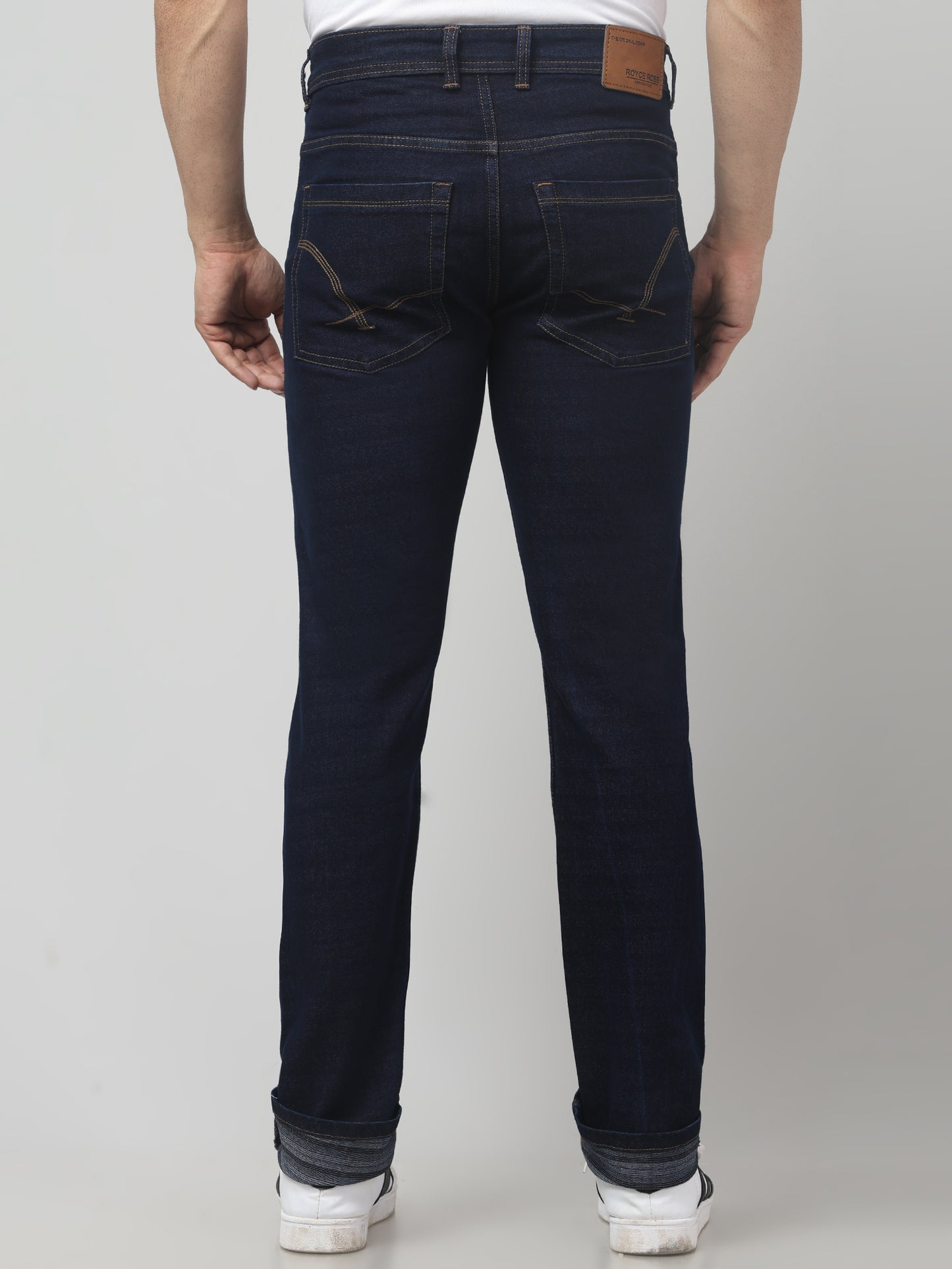 Men's Navy Blue Regular Fit Jeans