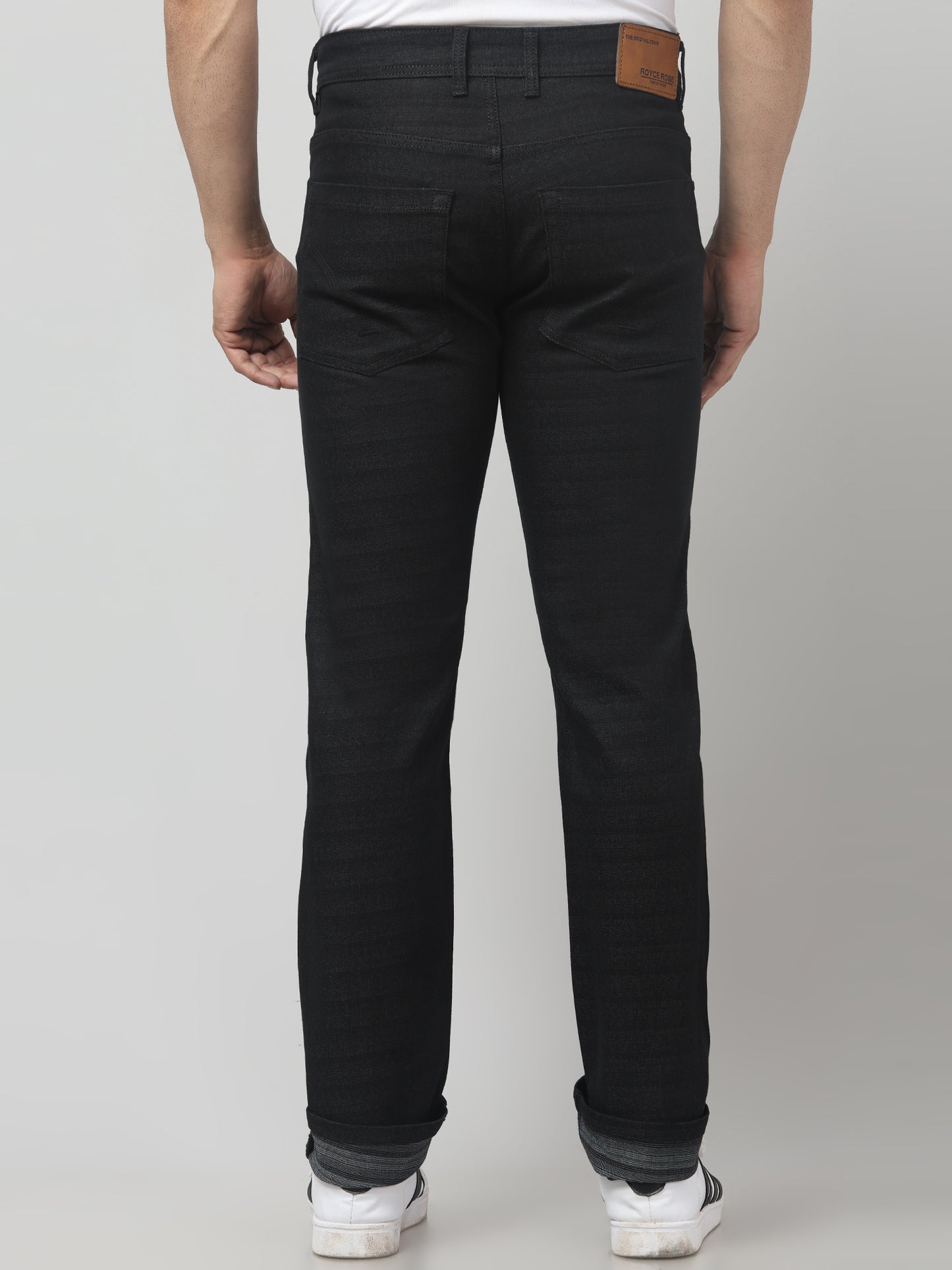 Black Regular Fit Cotton Jeans