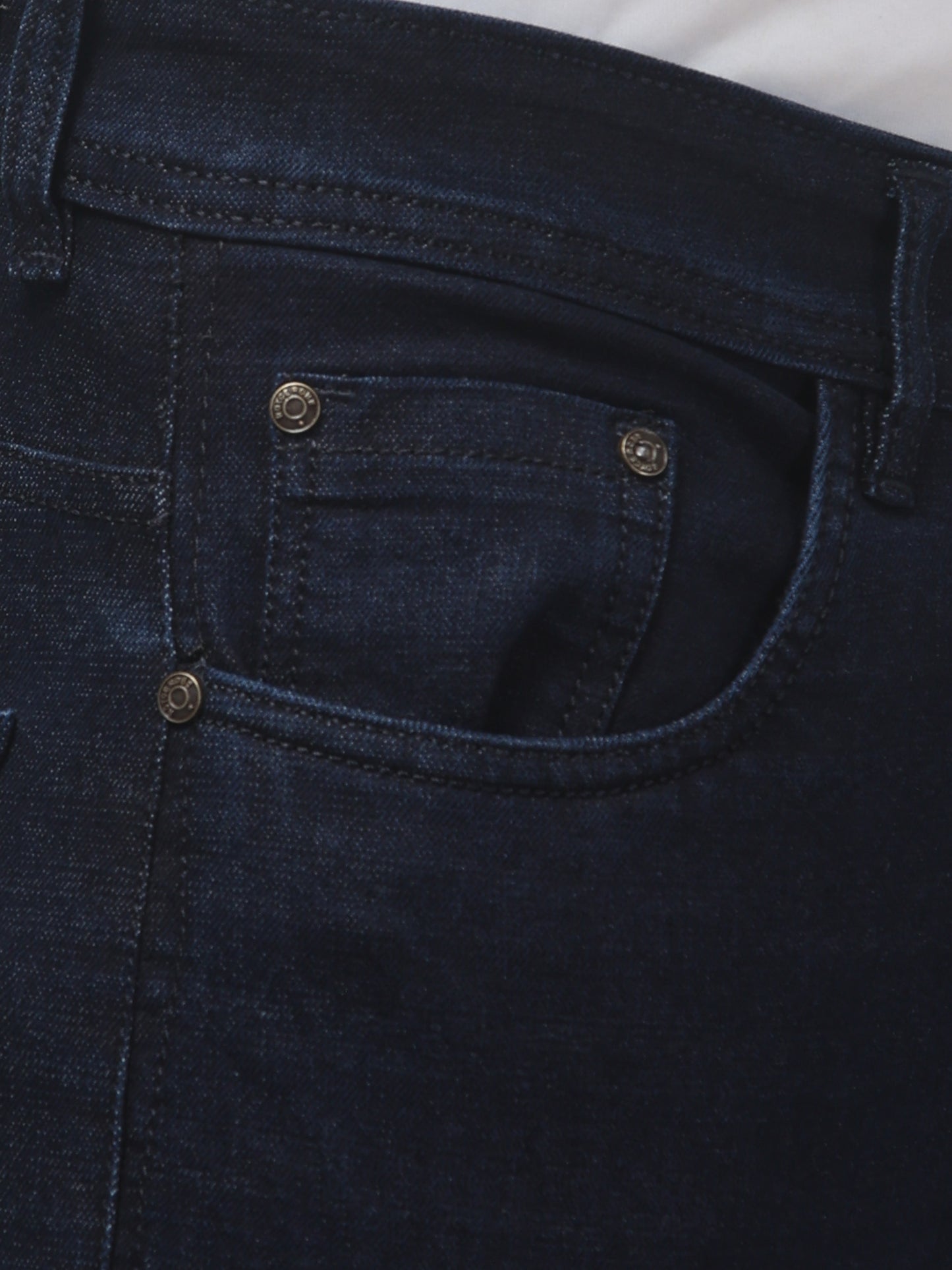Navy Blue Regular Fit Cotton Jeans
