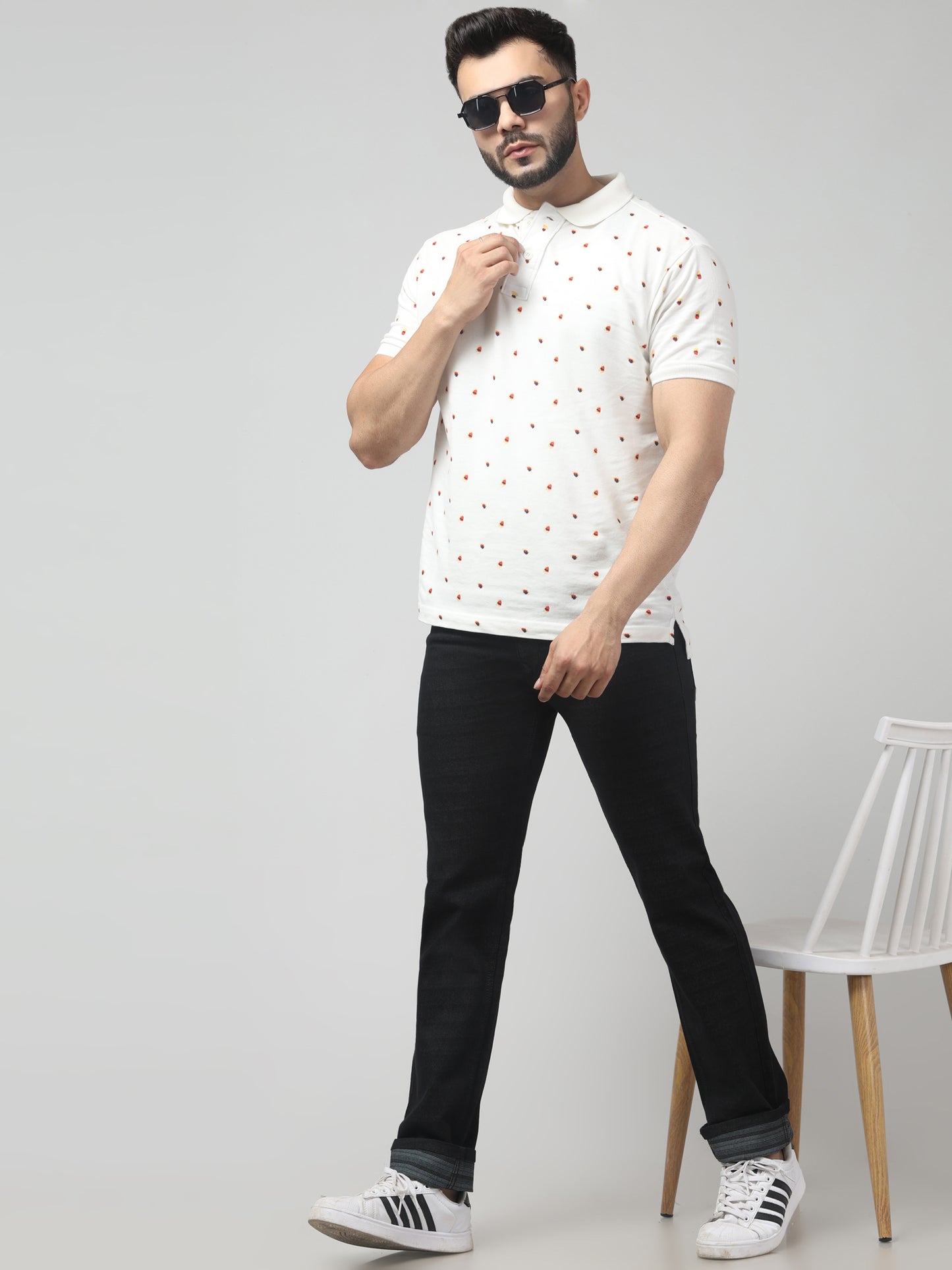 Black Regular Fit Cotton Jeans