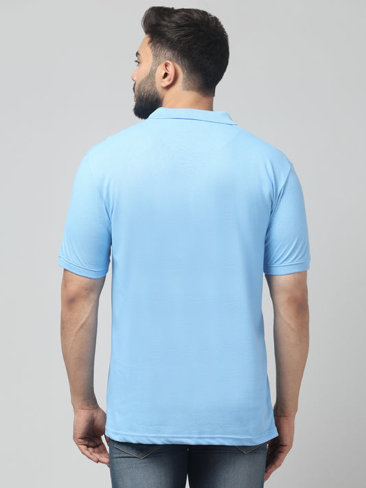 Men's Firozi Polo Neck Half Sleeve T-Shirt