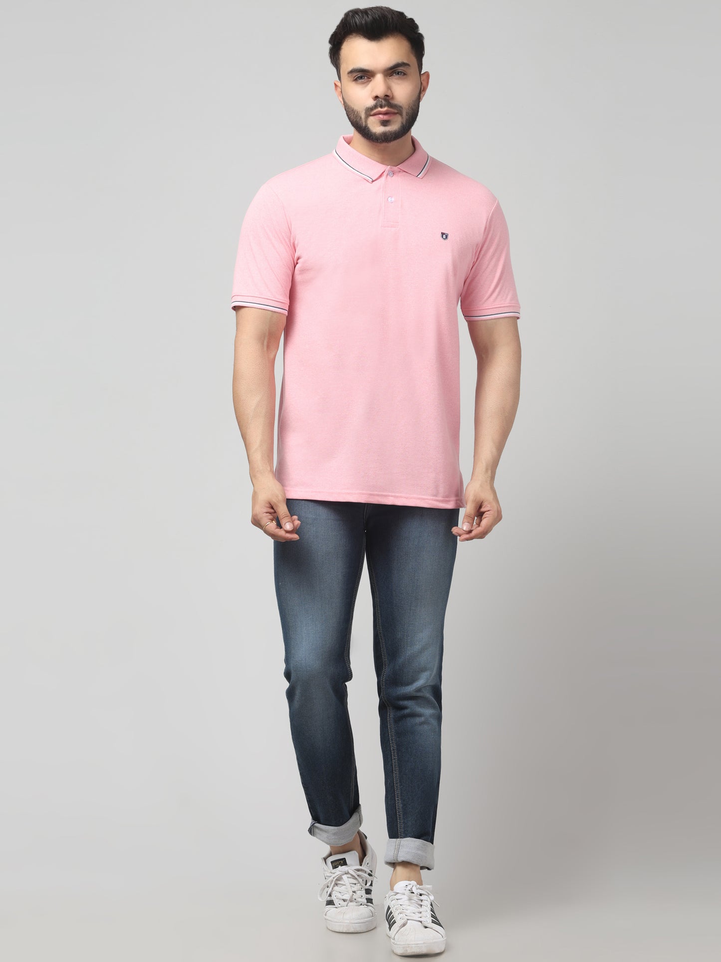Men's Pink Polo Half Sleeve T-Shirt