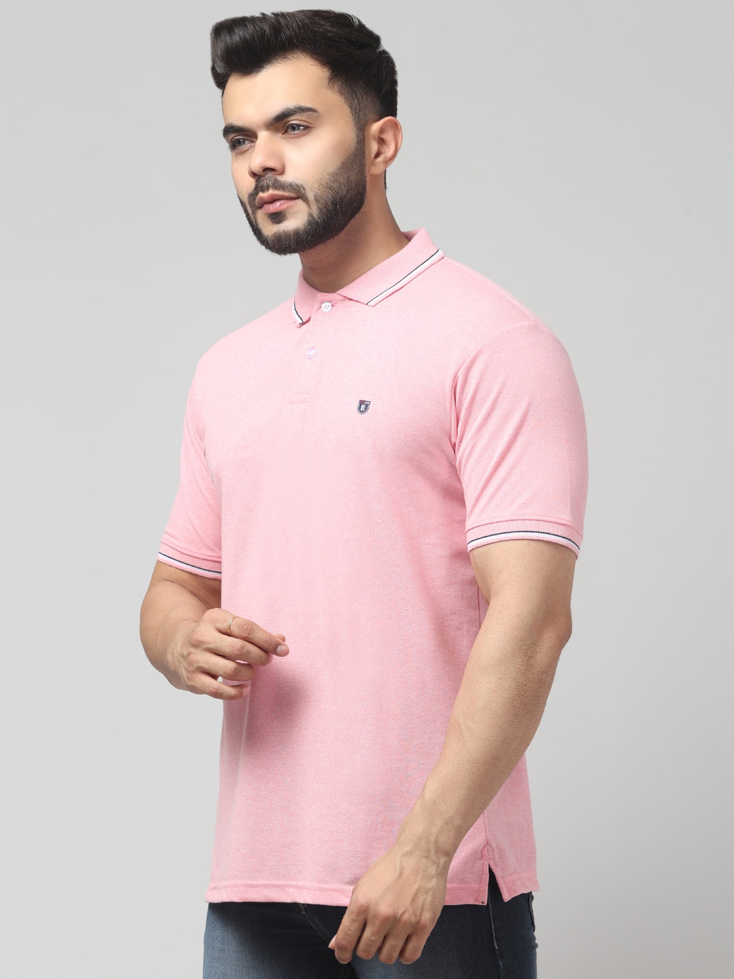 Men's Pink Polo Half Sleeve T-Shirt