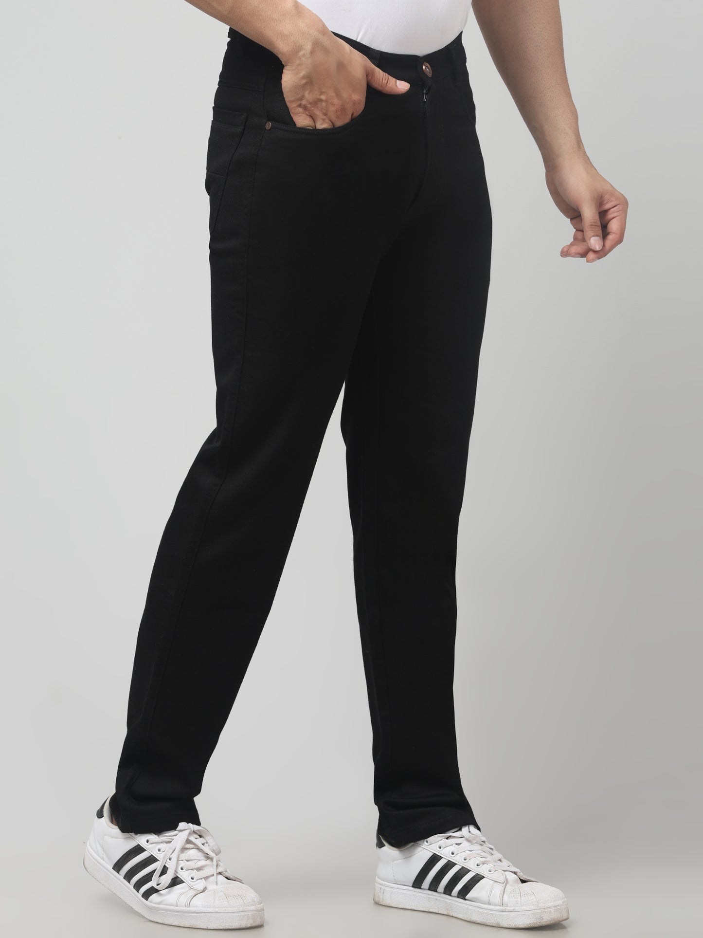 Men's Black Smart Fit Casual Trouser