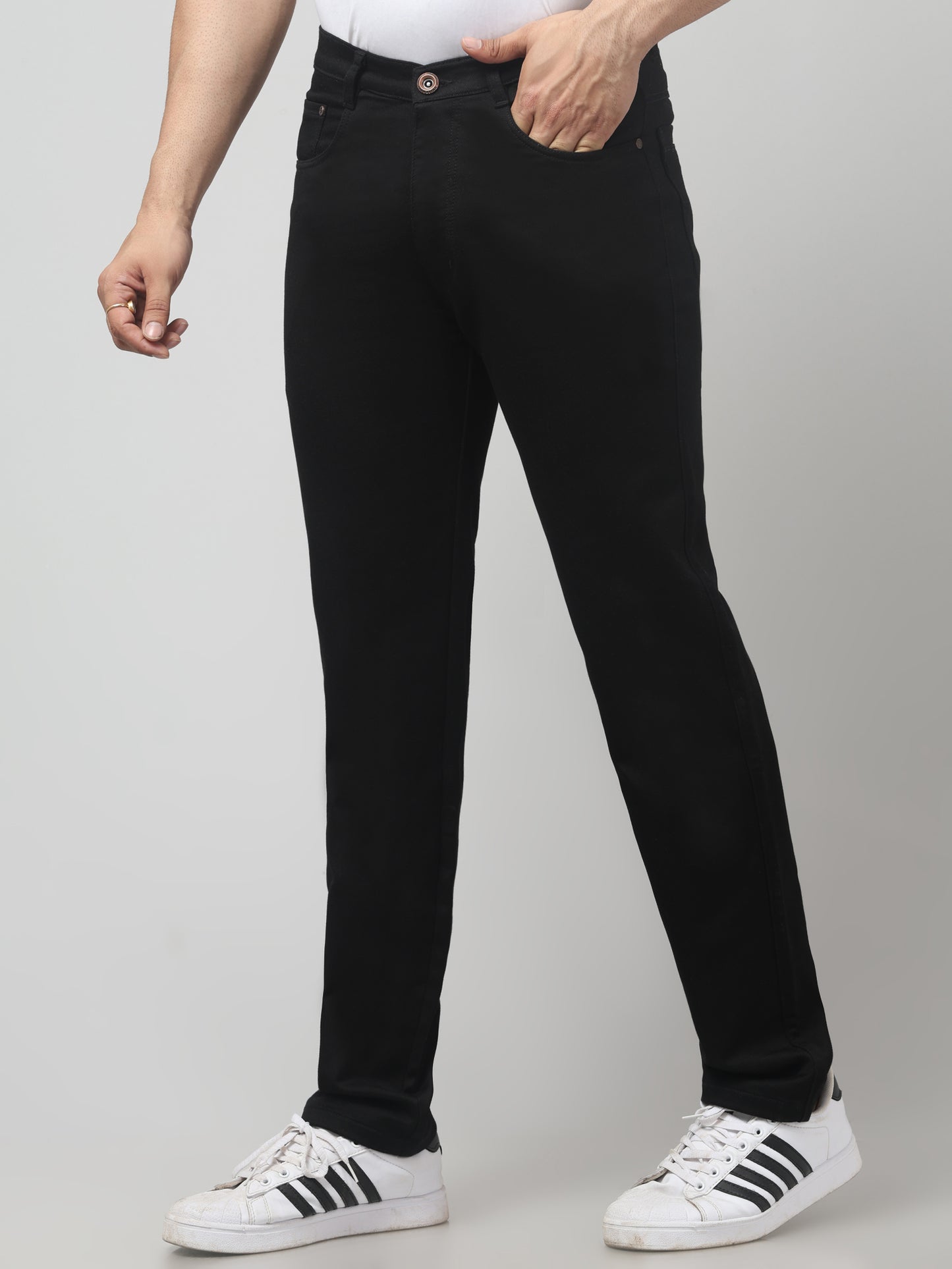 Men's Black Smart Fit Casual Trouser