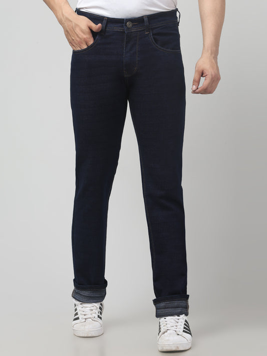 Men's Navy Blue Regular Fit Jeans