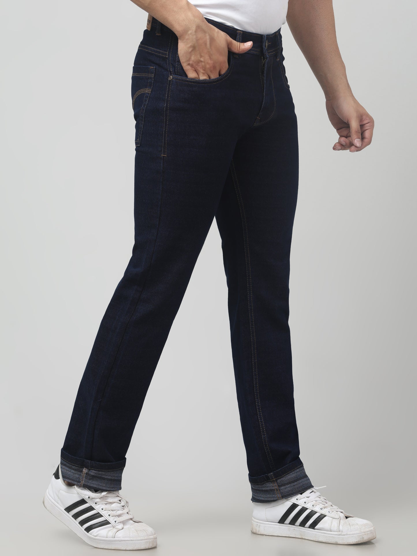 Men's Navy Blue Regular Fit Jeans