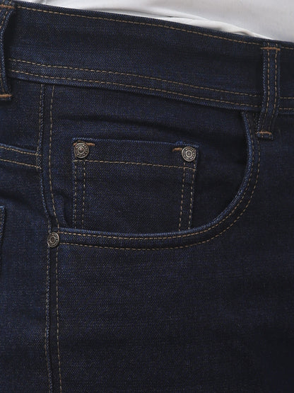Men's Navy Blue Regular Fit Jeans