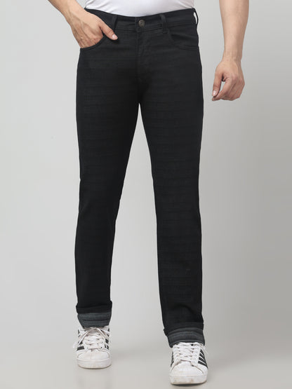 Black Regular Fit Cotton Jeans