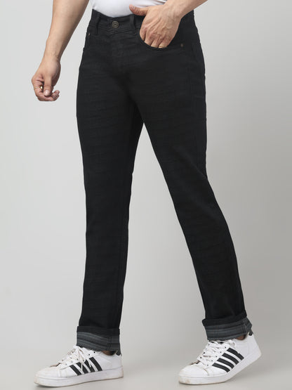Black Regular Fit Cotton Jeans