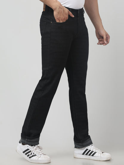 Black Regular Fit Cotton Jeans