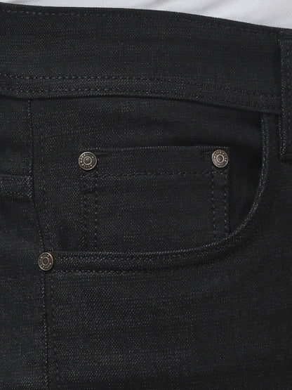 Black Regular Fit Cotton Jeans