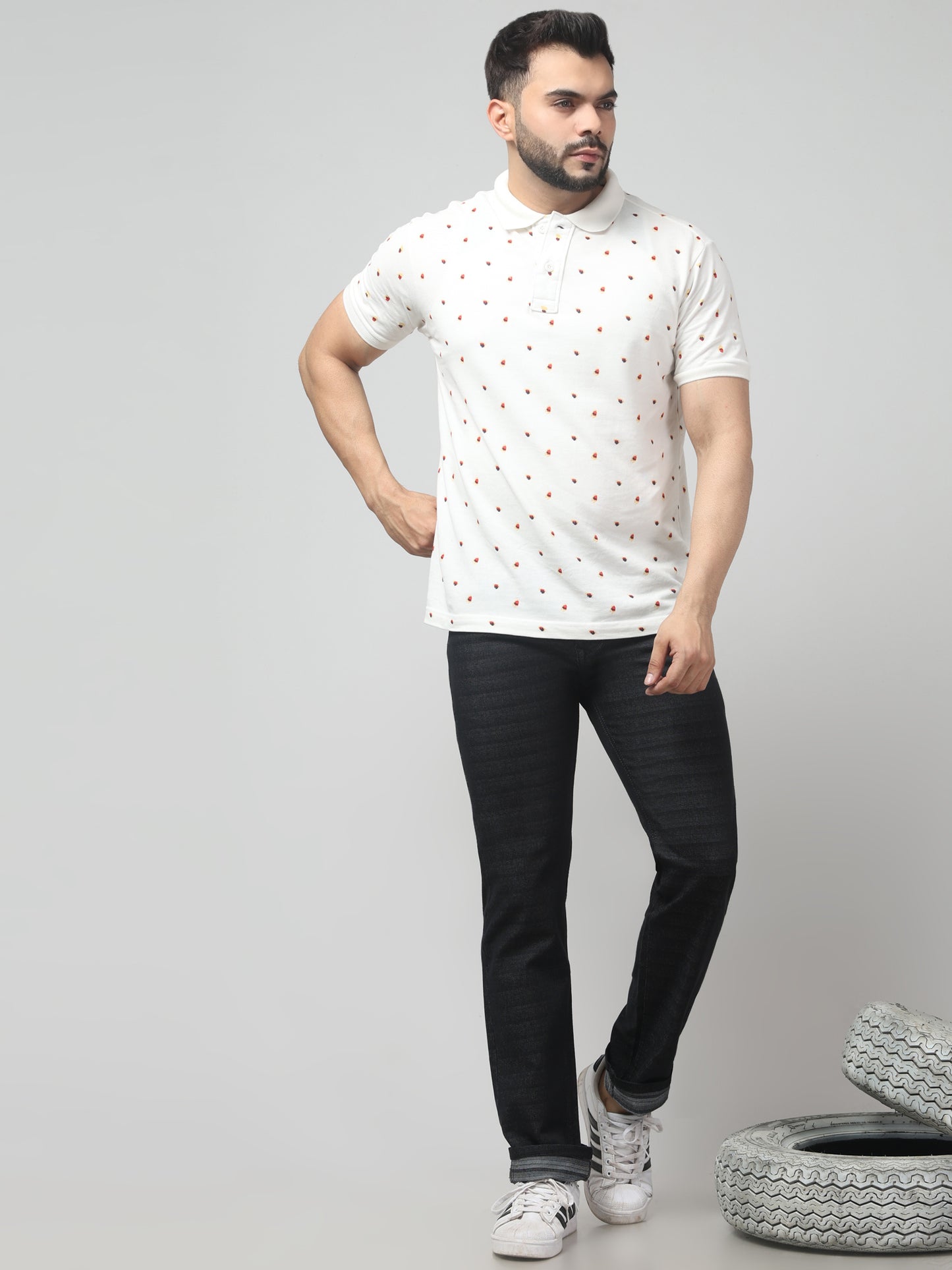 Dark Grey Regular Fit Cotton Jeans