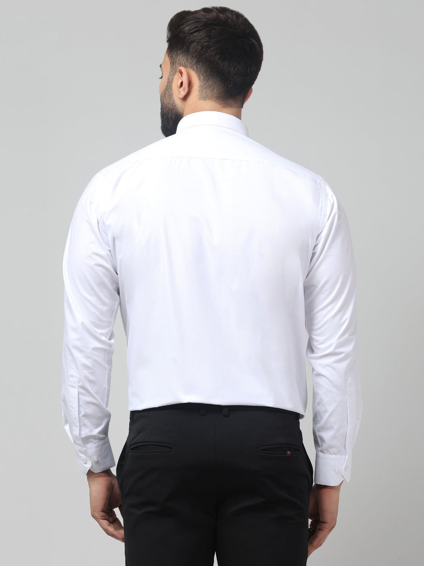 Men's Formal White Solid Print Full Sleeve Shirt