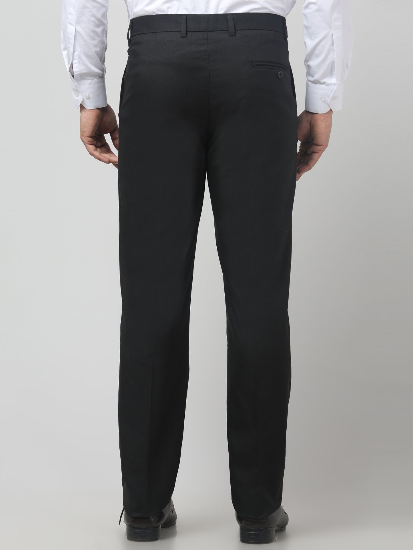Men's Black Solid Regular Fit Formal Trouser