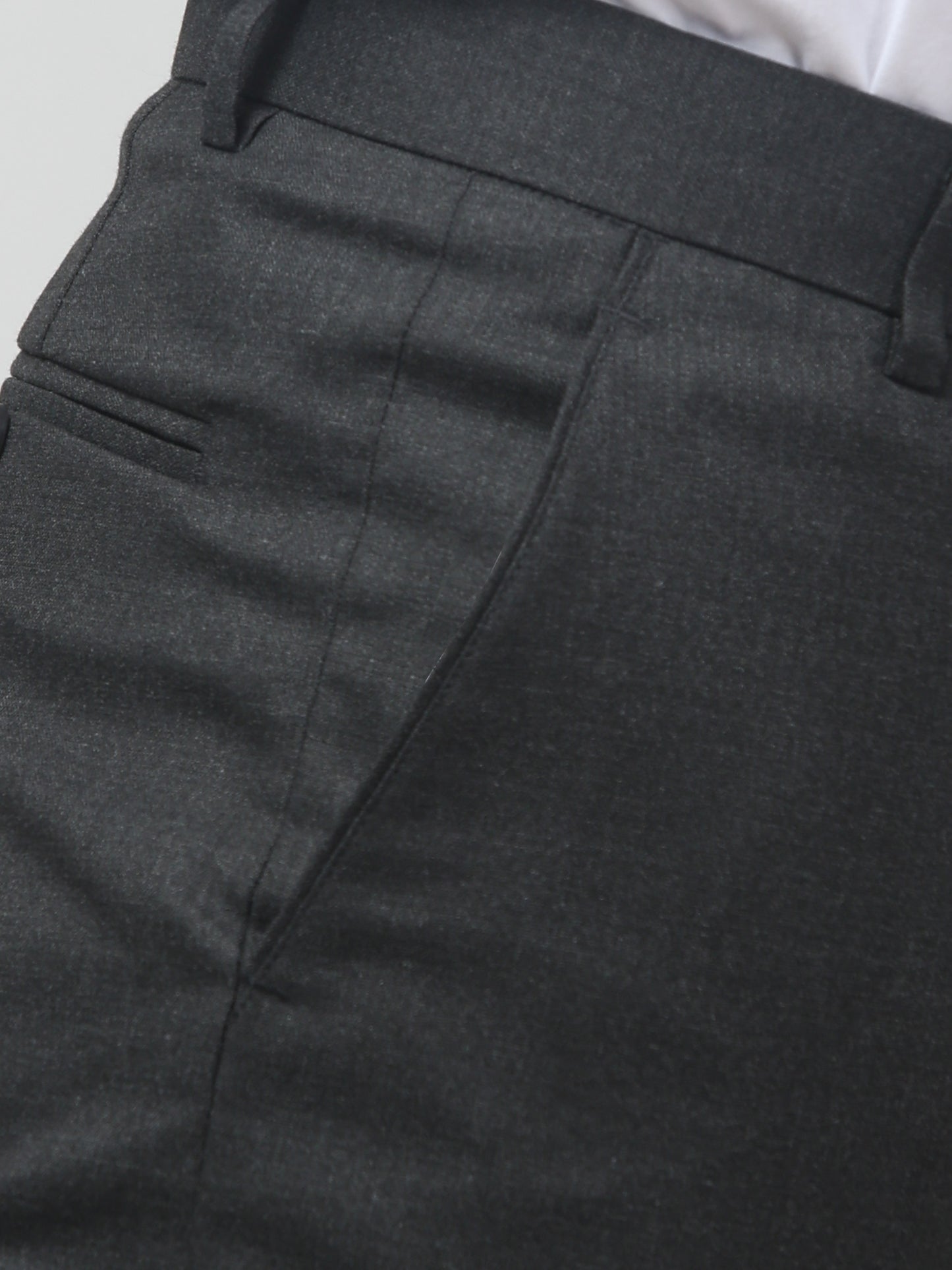 Men's Grey Solid Regular Fit Formal Trouser