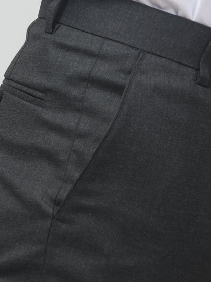 Men's Grey Solid Regular Fit Formal Trouser