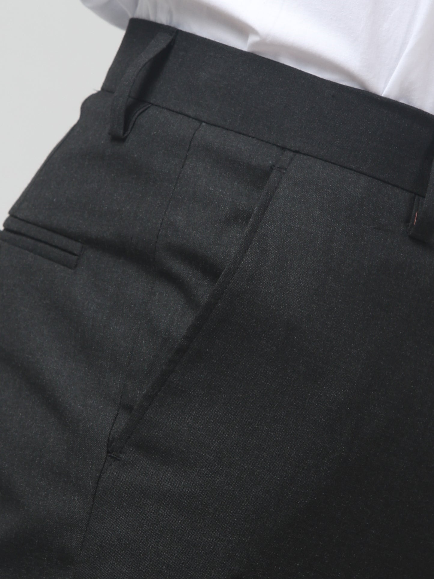 Men's Black Solid Regular Fit Formal Trouser