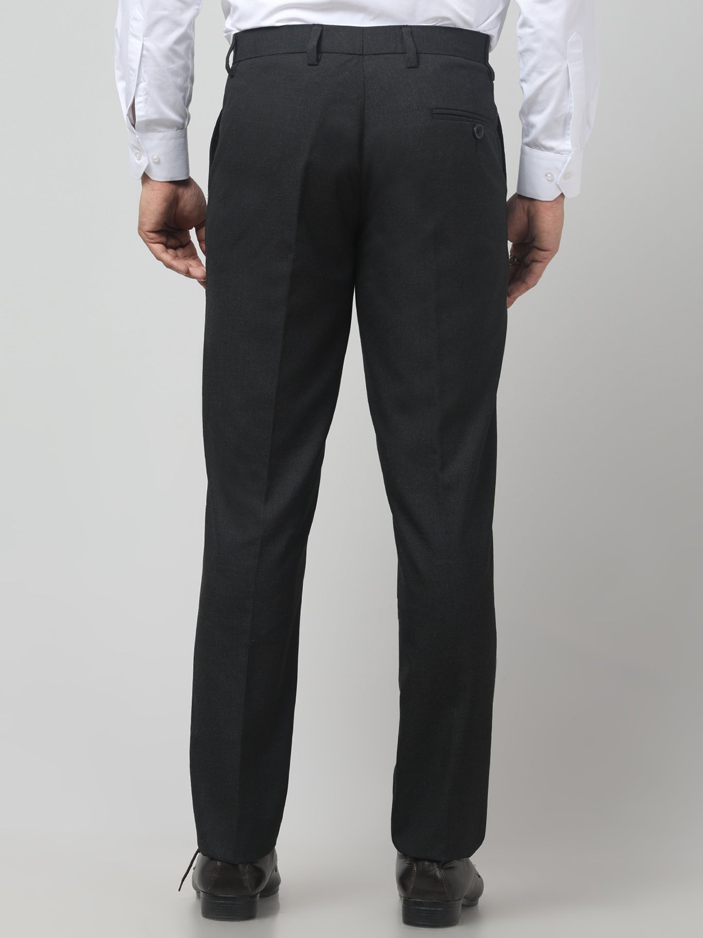 Men's Black Solid Regular Fit Formal Trouser