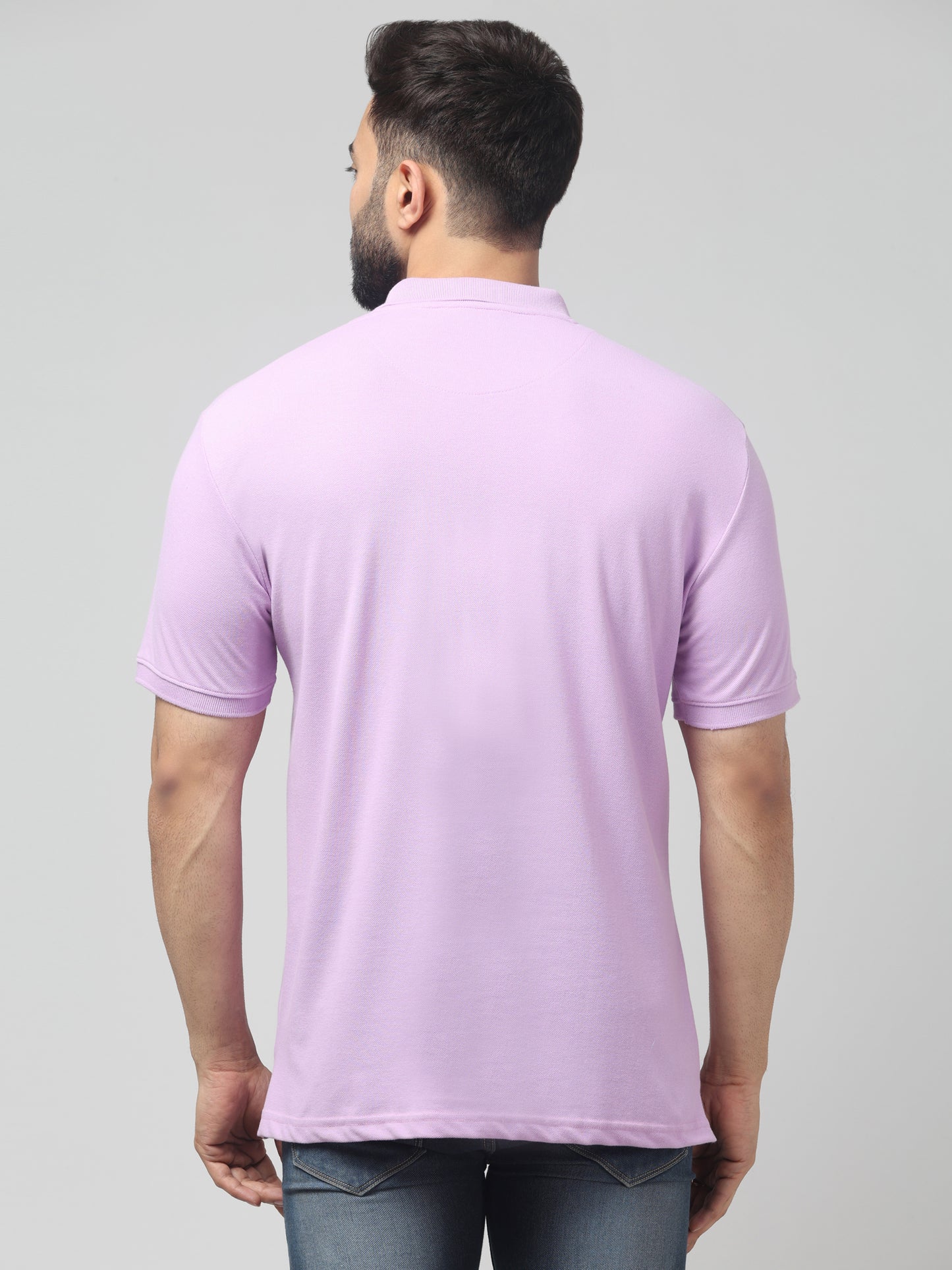 Men's Purple Polo Neck Half Sleeve T-Shirt