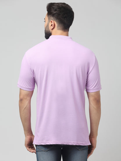 Men's Purple Polo Neck Half Sleeve T-Shirt