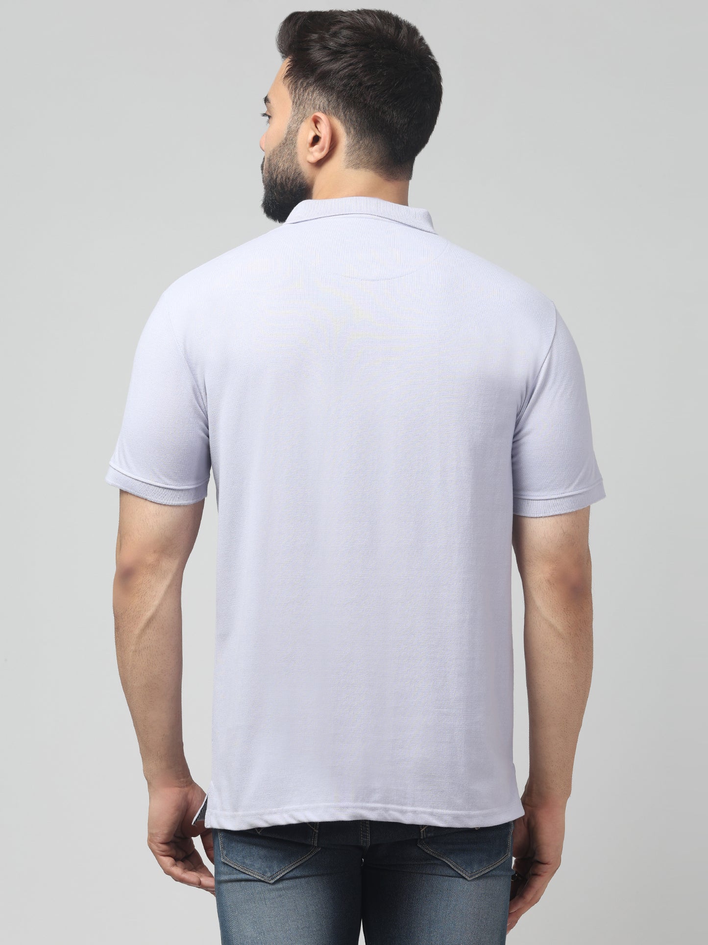 Men's White Polo Neck Half Sleeve T-Shirt