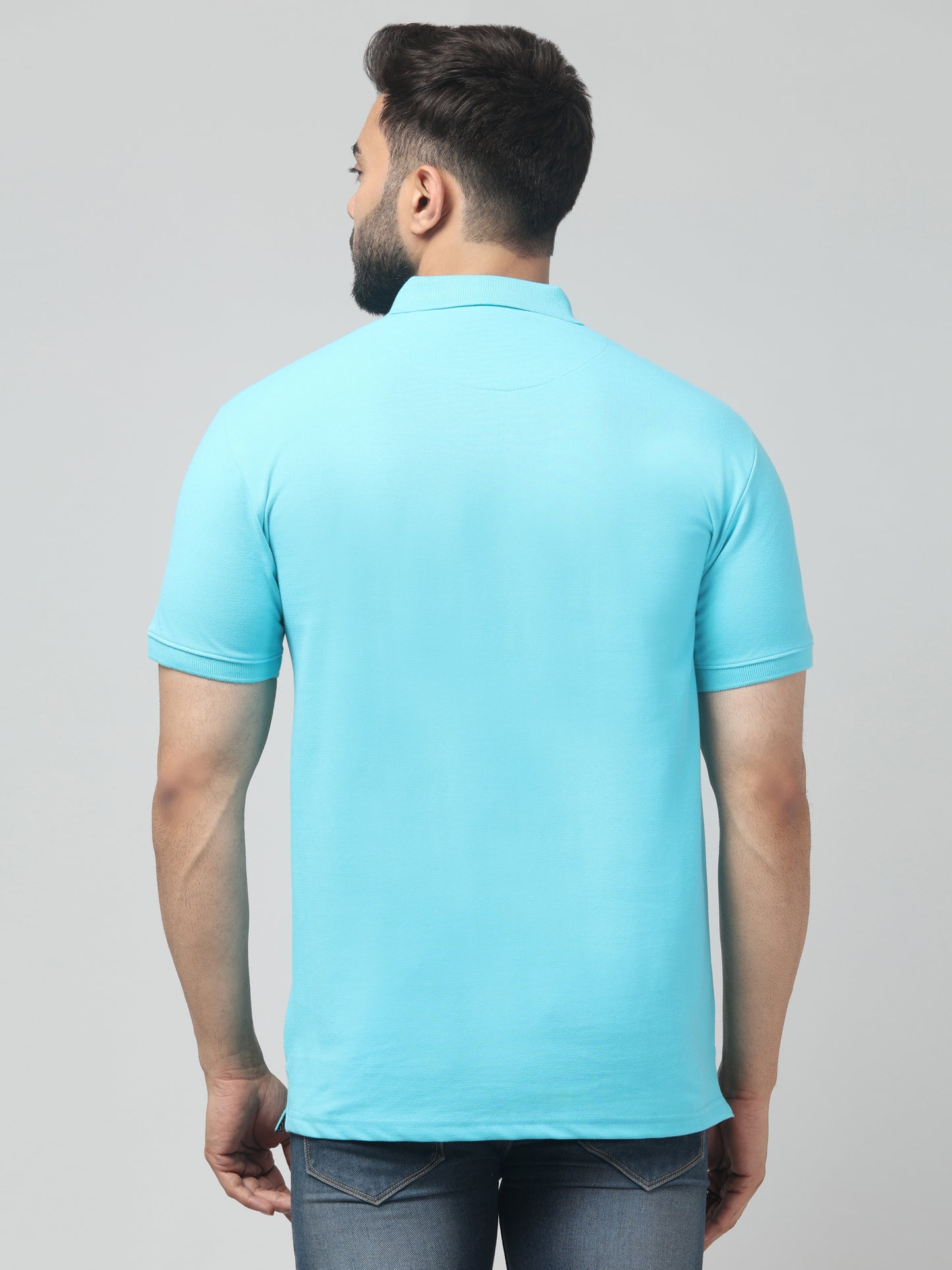 Men's Firozi Polo Neck Half Sleeve T-Shirt