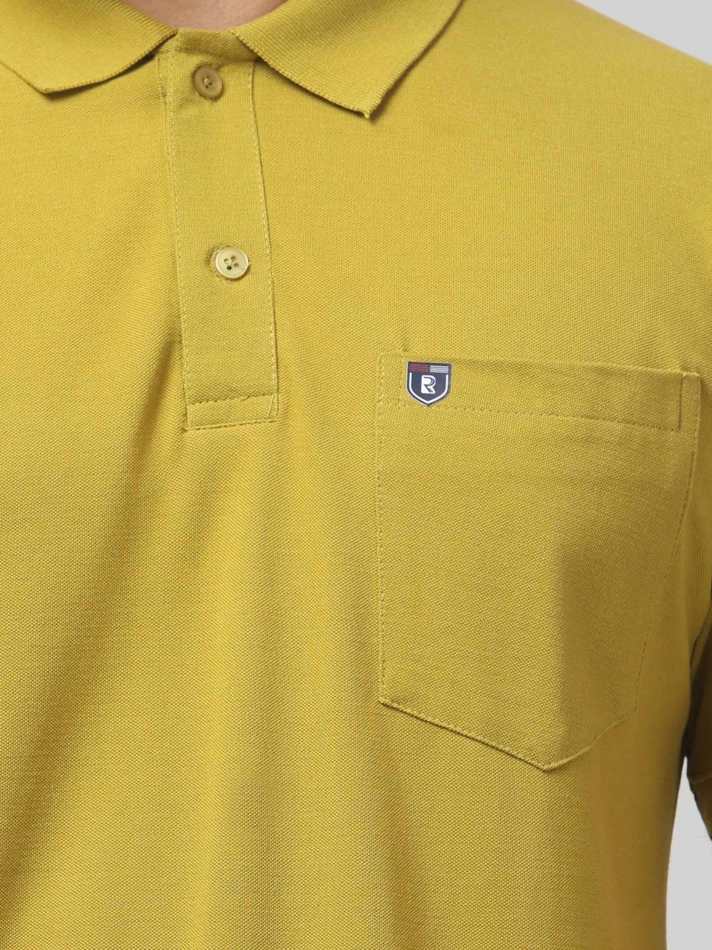 Men's Yellow Polo Neck Half Sleeve T-Shirt