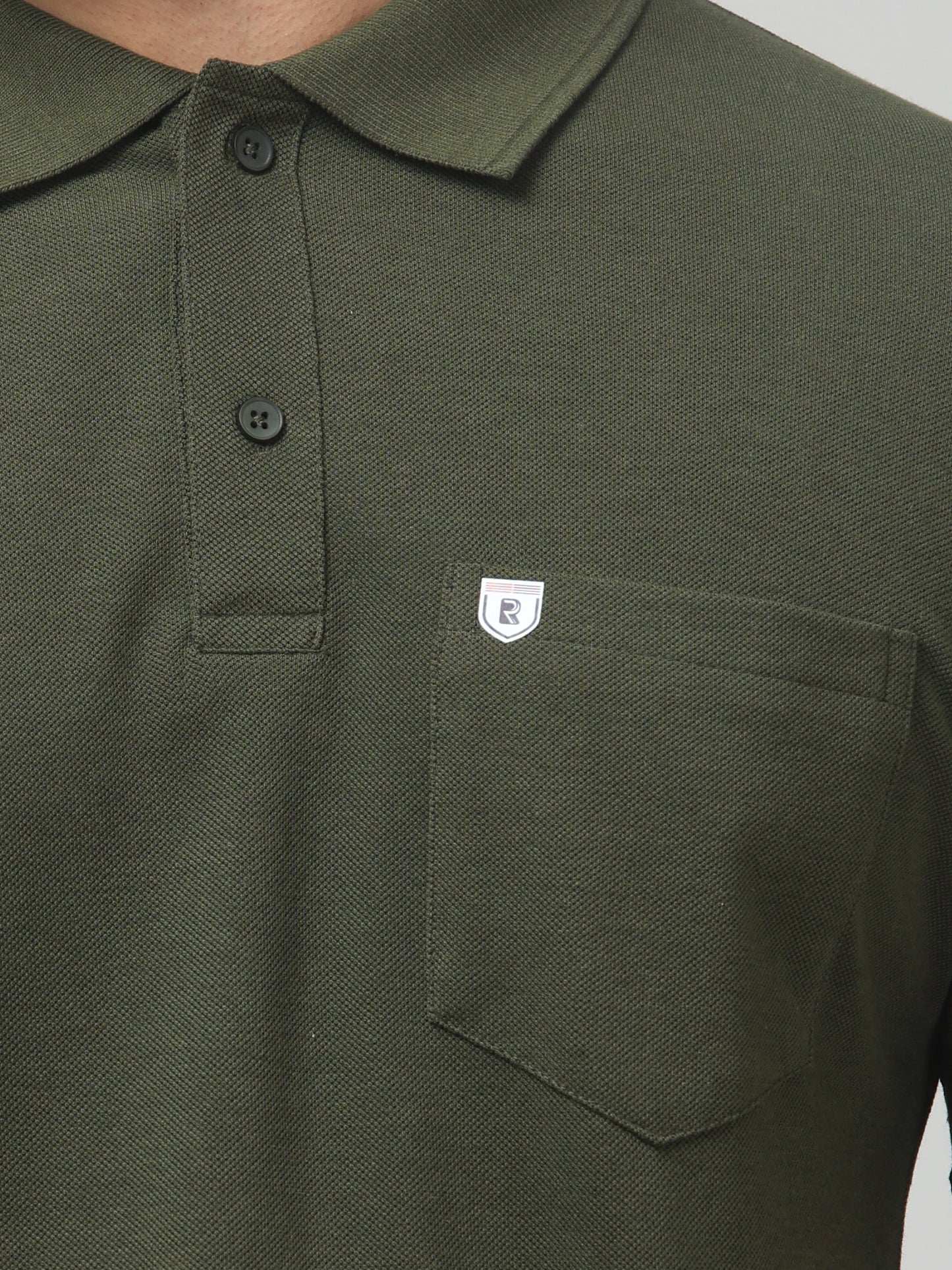 Men's Green Polo Neck Half Sleeve T-Shirt