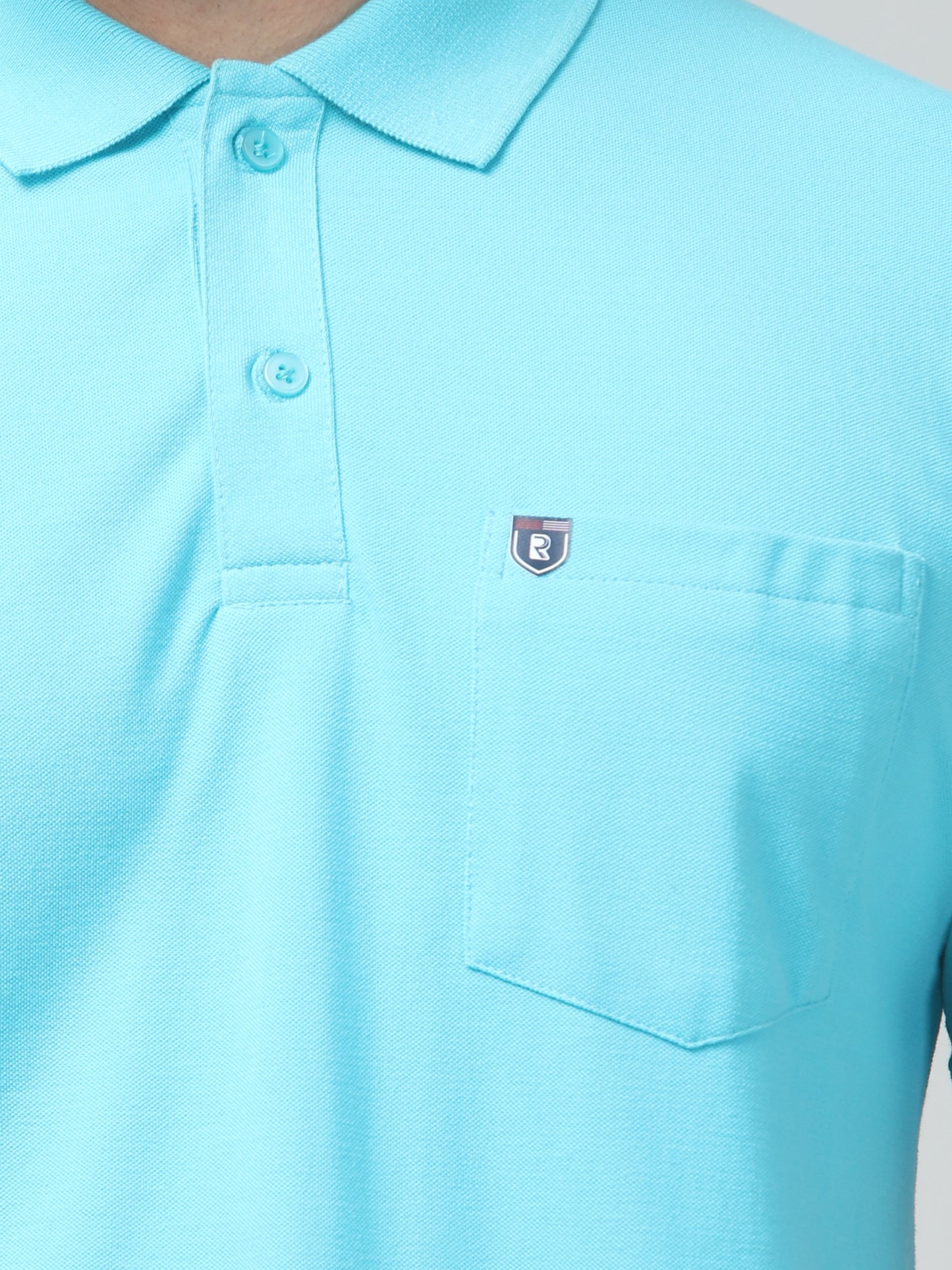 Men's Firozi Polo Neck Half Sleeve T-Shirt