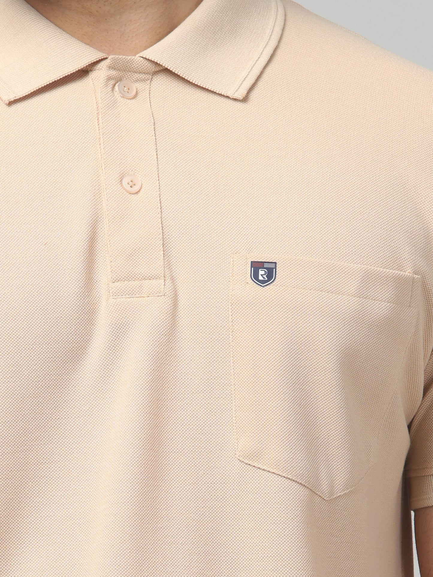 Men's Light Pink Polo Neck Half Sleeve T-Shirt
