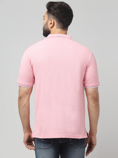 Men's Pink Polo Half Sleeve T-Shirt