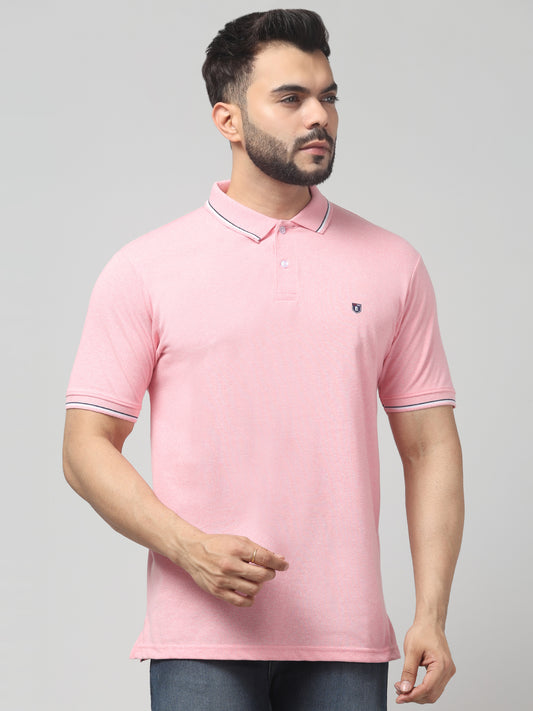 Men's Pink Polo Half Sleeve T-Shirt
