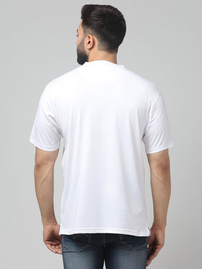 Men's White Round Neck Half Sleeve T-Shirt