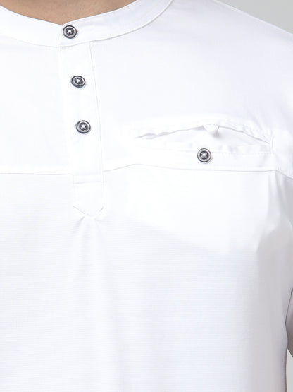 Men's White Round Neck Half Sleeve T-Shirt