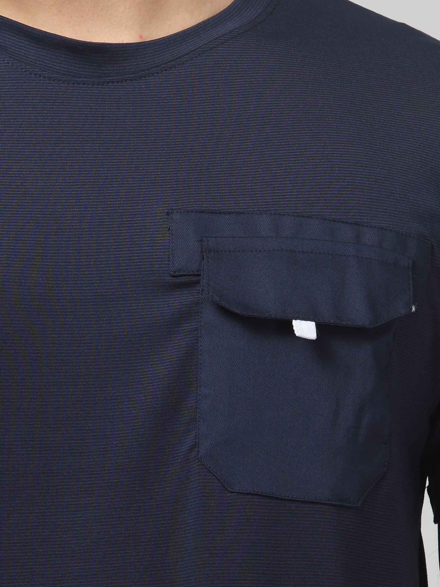 Men's Navy Blue Round Neck Half Sleeve T-Shirt