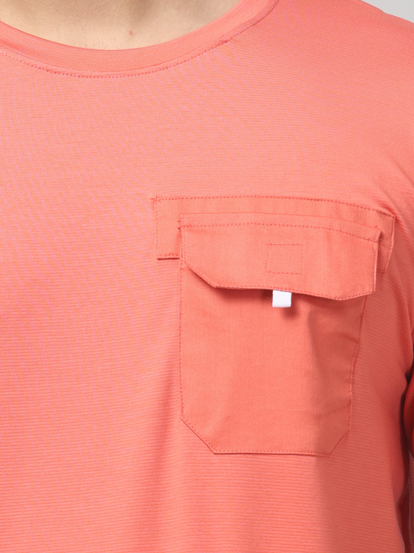 Men's Orange Round Neck Half Sleeve T-Shirt